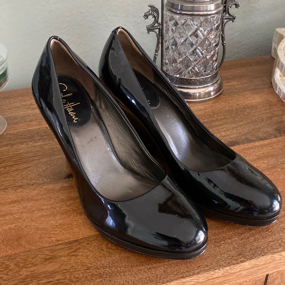 Last week make an offer! Cole Haan black patent leather wedge 8